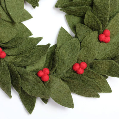 Wreath with Holly Berries - Christmas Decor