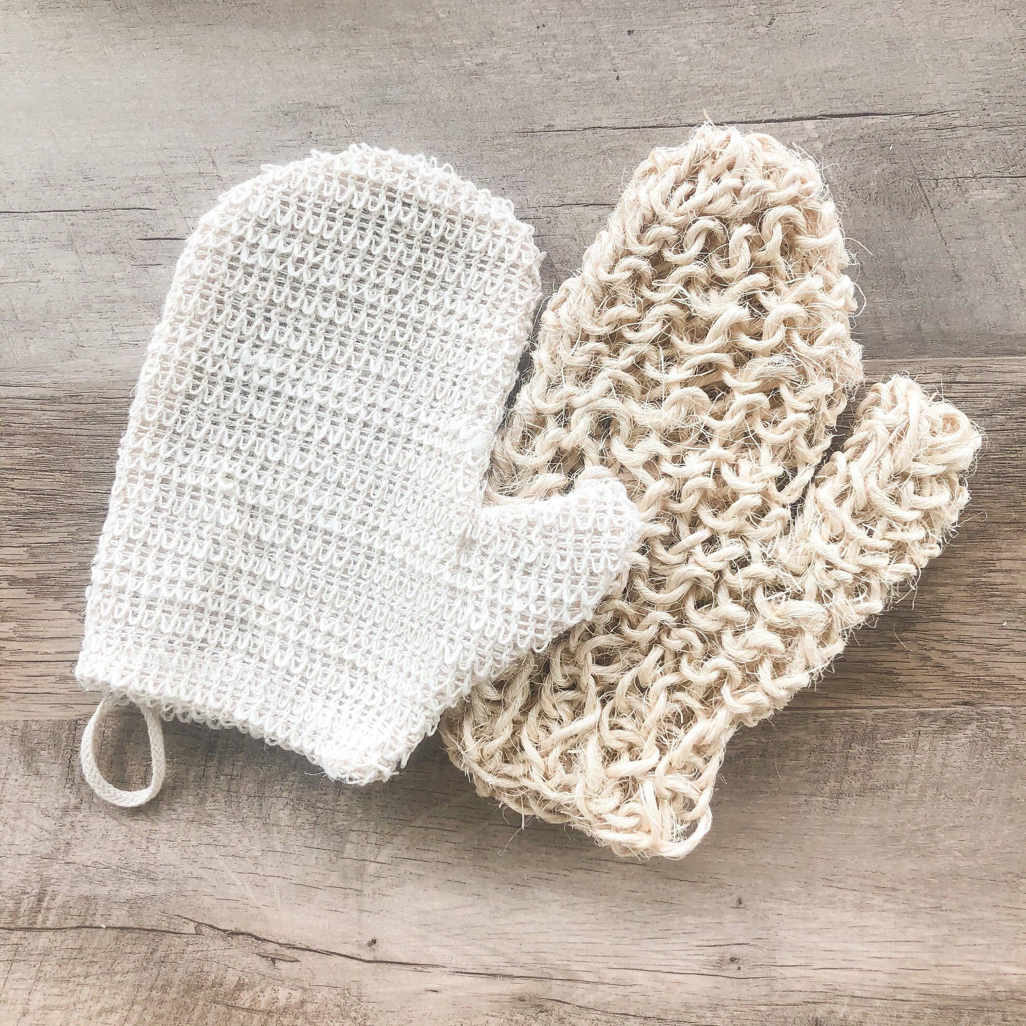 Natural Sisal Bath Mitt - Organic Exfoliating & Scrubbing Gloves