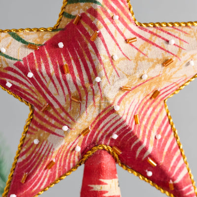 Upcycled Assorted Sari Star Tree Topper