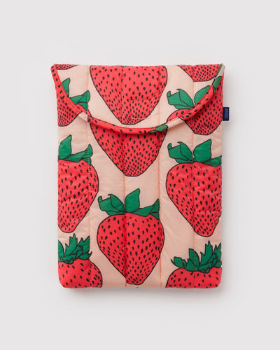 Baggu puffy laptop sleeve 13/14 inch in Strawberry
