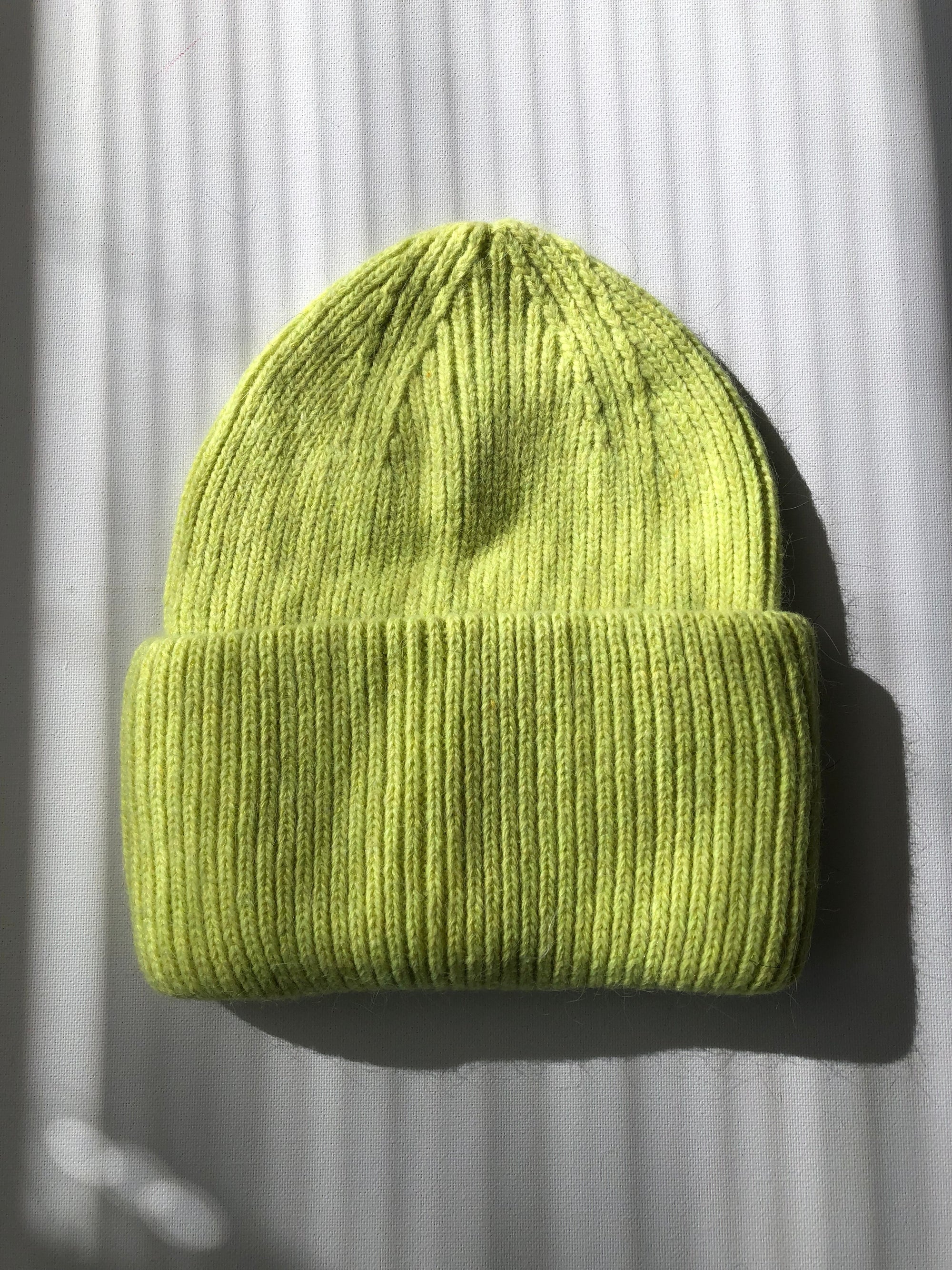Royal Angora Wool Beanie - Neo yellow