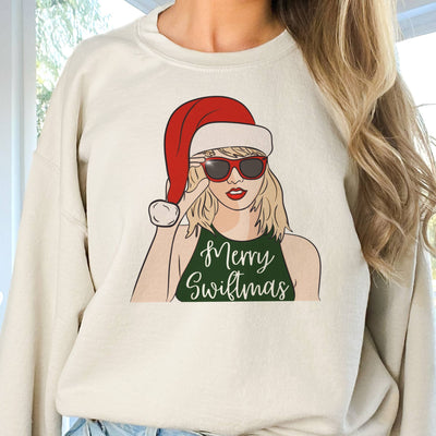 "Merry Swiftmas" Graphic Christmas Sweatshirt