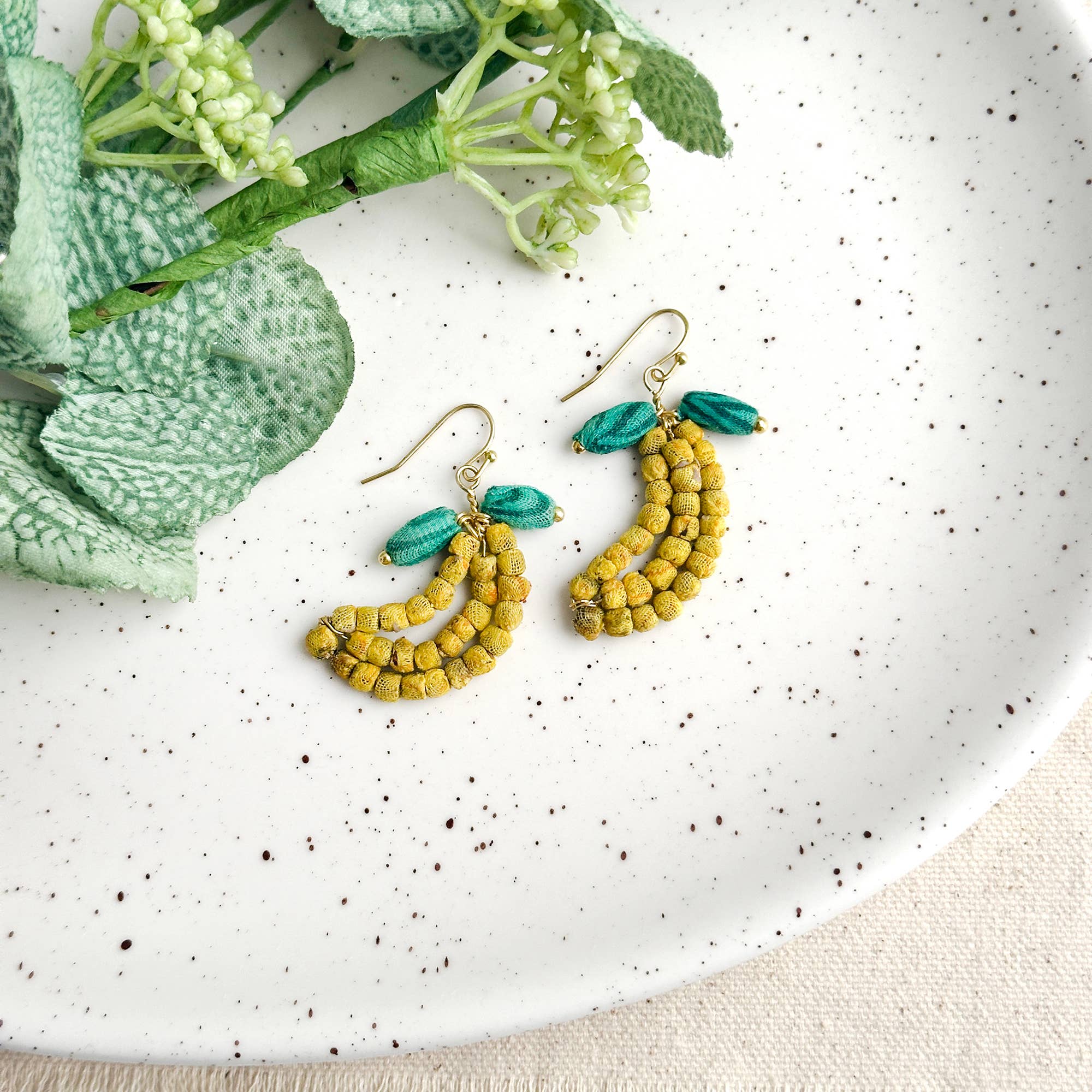 Kantha Banana Earrings