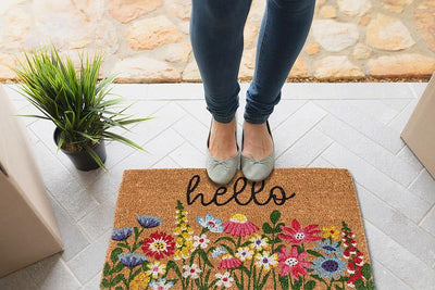 Floral HELLO Doormat