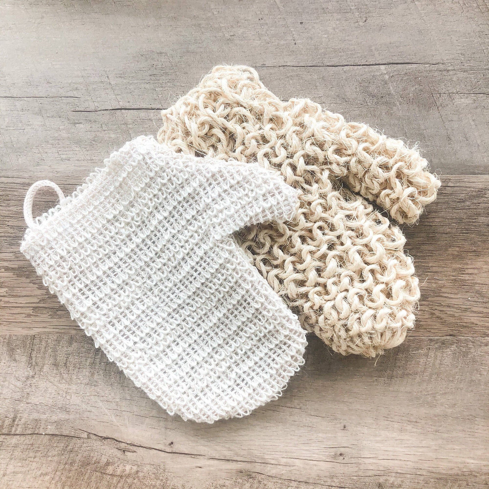 Natural Sisal Bath Mitt - Organic Exfoliating & Scrubbing Gloves