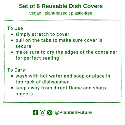 Set of 6 Silicone Bowl Covers - Plantish
