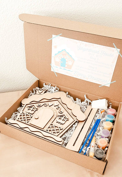 Kid's Paintable Gingerbread House - Christmas DIY