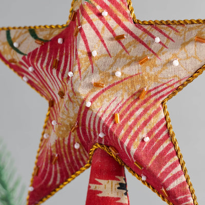 Upcycled Assorted Sari Star Tree Topper