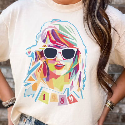 Taylor Swift 1989 White T-Shirt Multicoloured Design