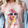 Taylor Swift 1989 White T-Shirt Multicoloured Design