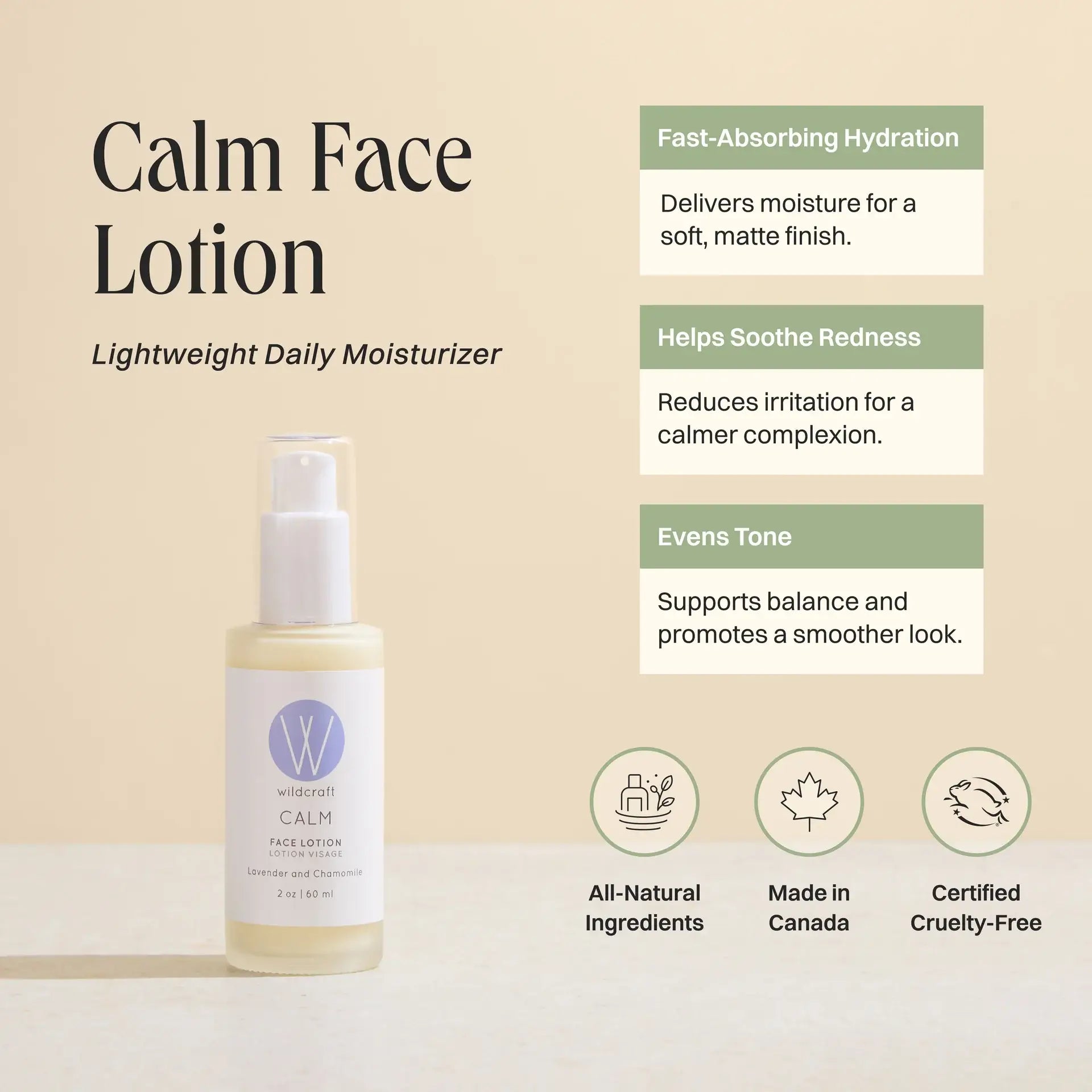 Calm Face Lotion - Lightweight Moisturizer, Oily Skin