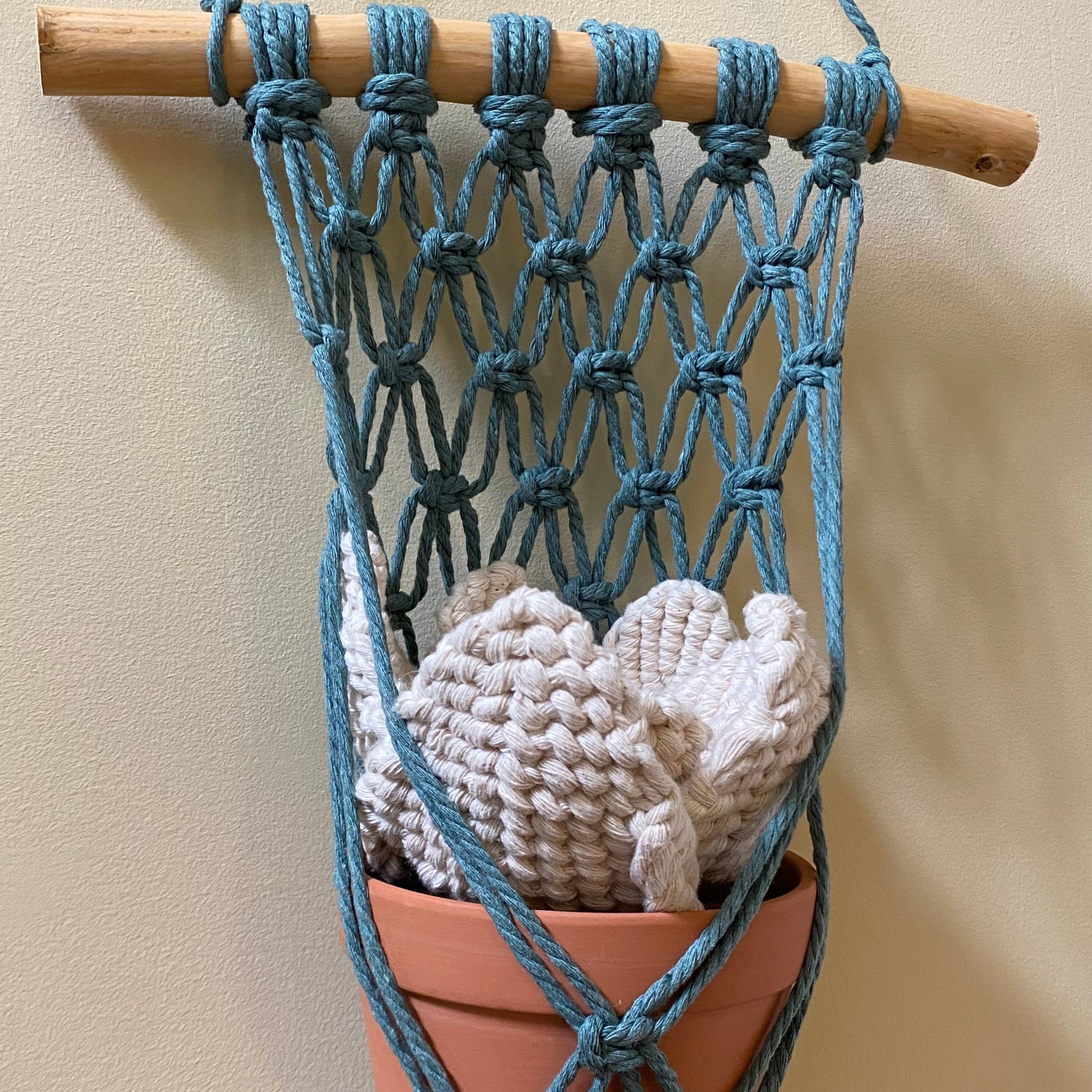 Macrame Wall Plant Hanger (Recycled String) 