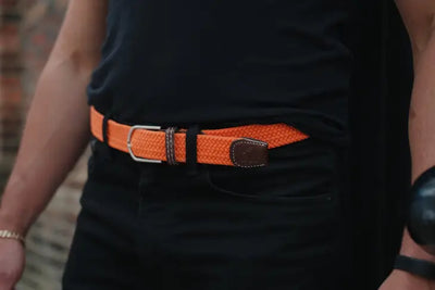 Water Bottle Upcycled Belt - Tangerine Orange