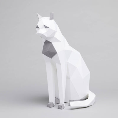 DIY Sitting Cat 3D paper origami model Kit