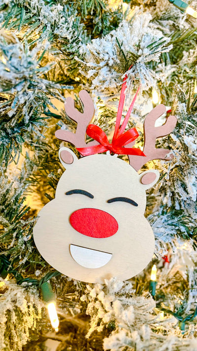 Kids Christmas DIY paintable Ornament Kit: Santa, Reindeer, Gift