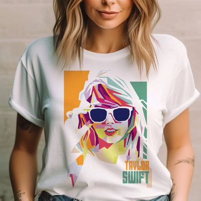 Taylor Swift Concert TShirt Orange & Green Background