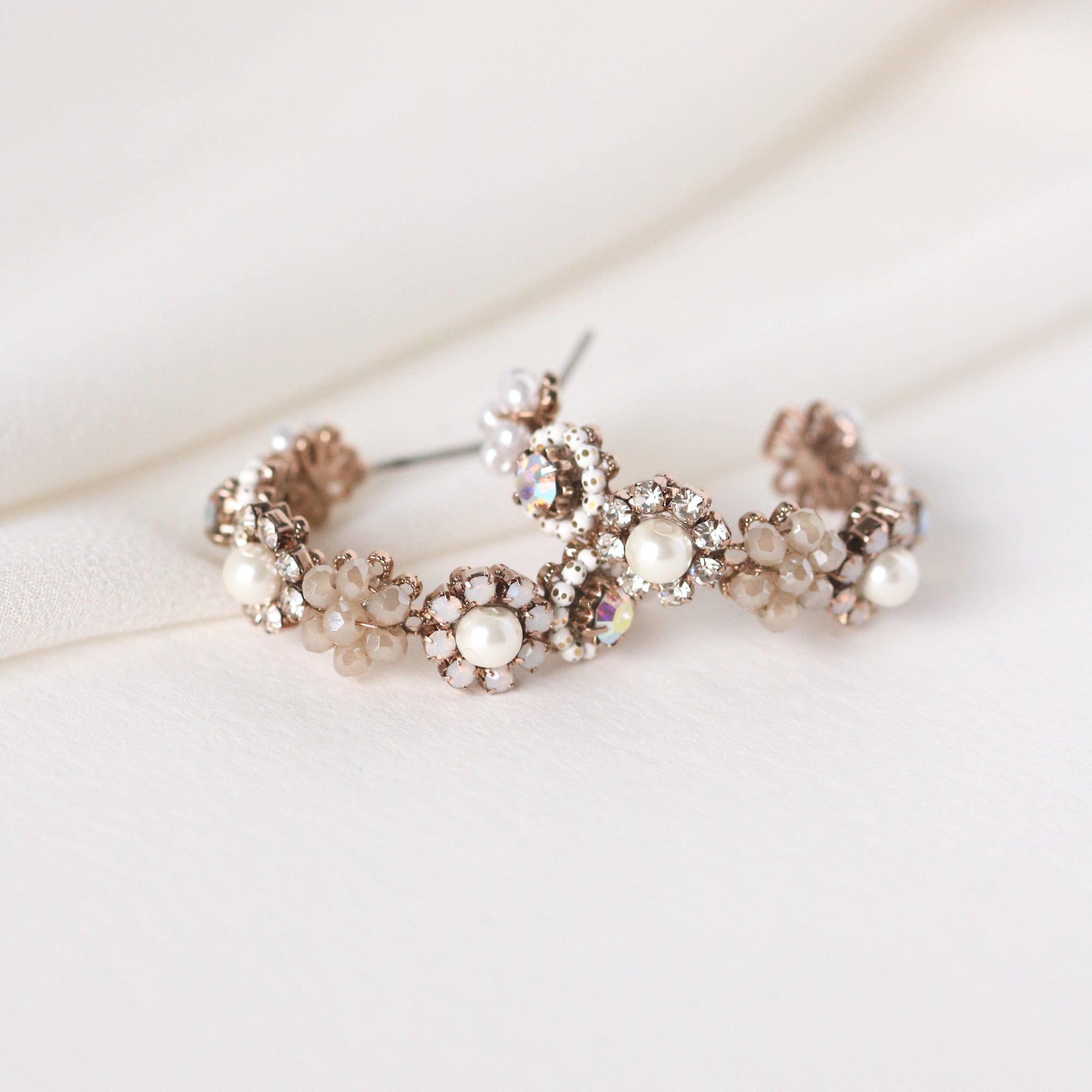 Bloom crystal hoop earrings by Lover's Tempo, pair
