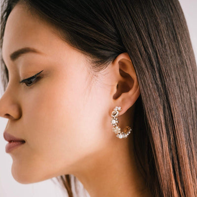 Bloom crystal hoop earrings by Lover's Tempo, front view
