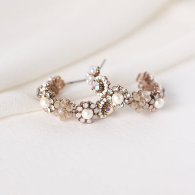Bloom crystal hoop earrings by Lover's Tempo, pair