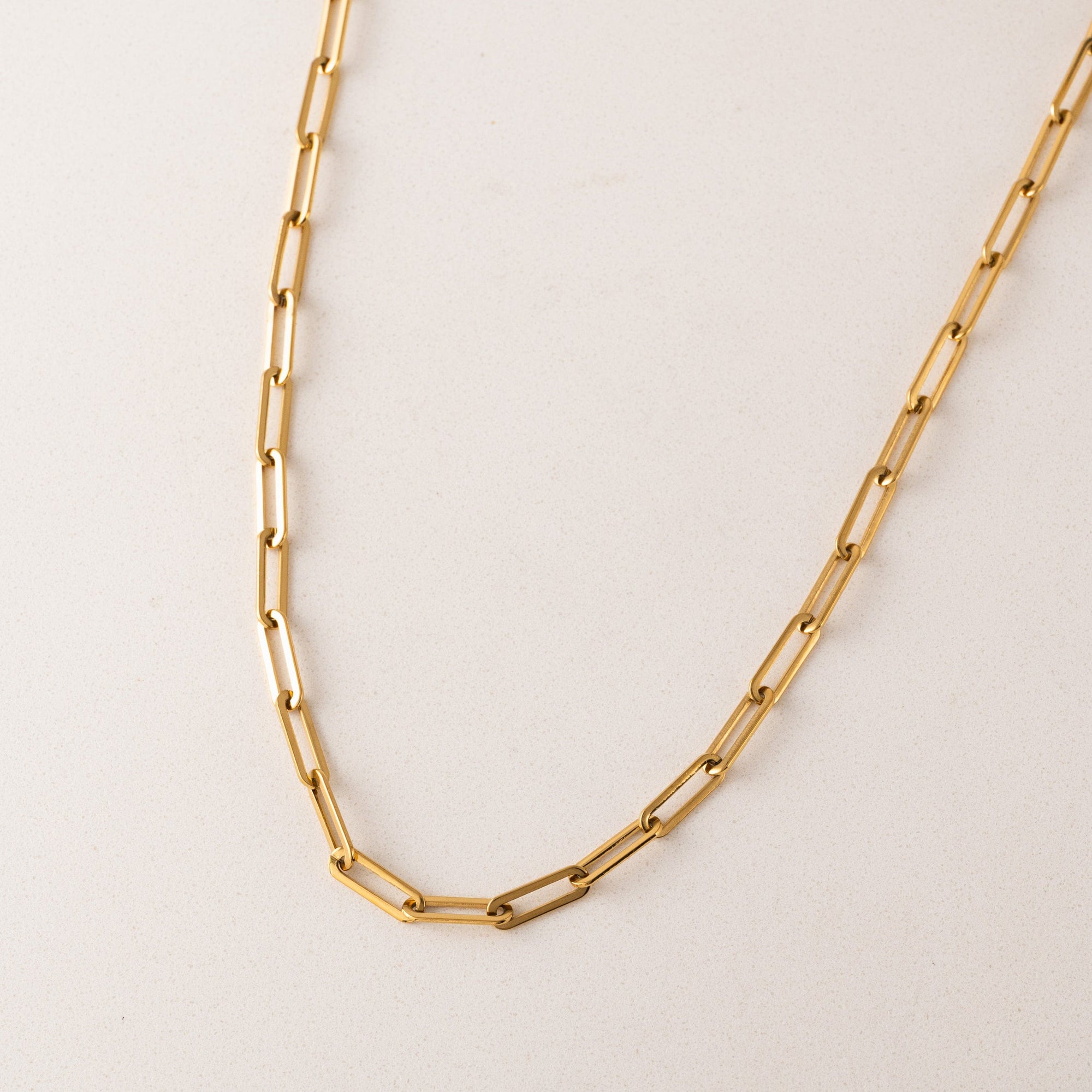 Bold paperclip necklace in gold by Lover's Tempo, chain links
