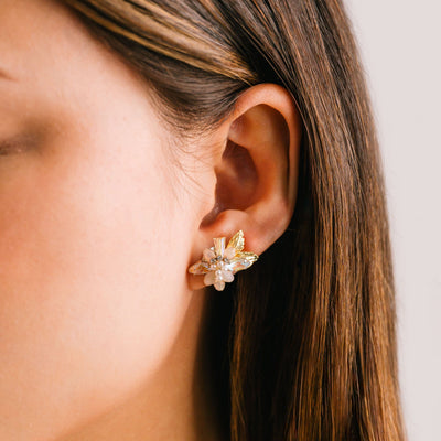 Botanist stud earrings by Lover's Tempo, styled photo