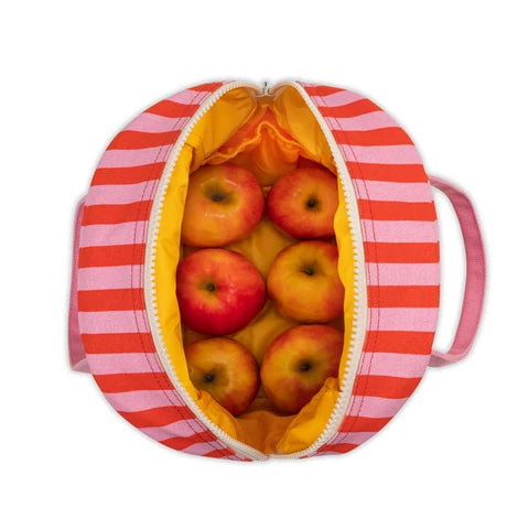 Zipper Lunch Bag: Awning Stripe Pink  -Fluf