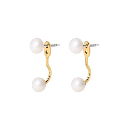 Pearl Ear Jacket | Gold Pearl Earrings - Bambu