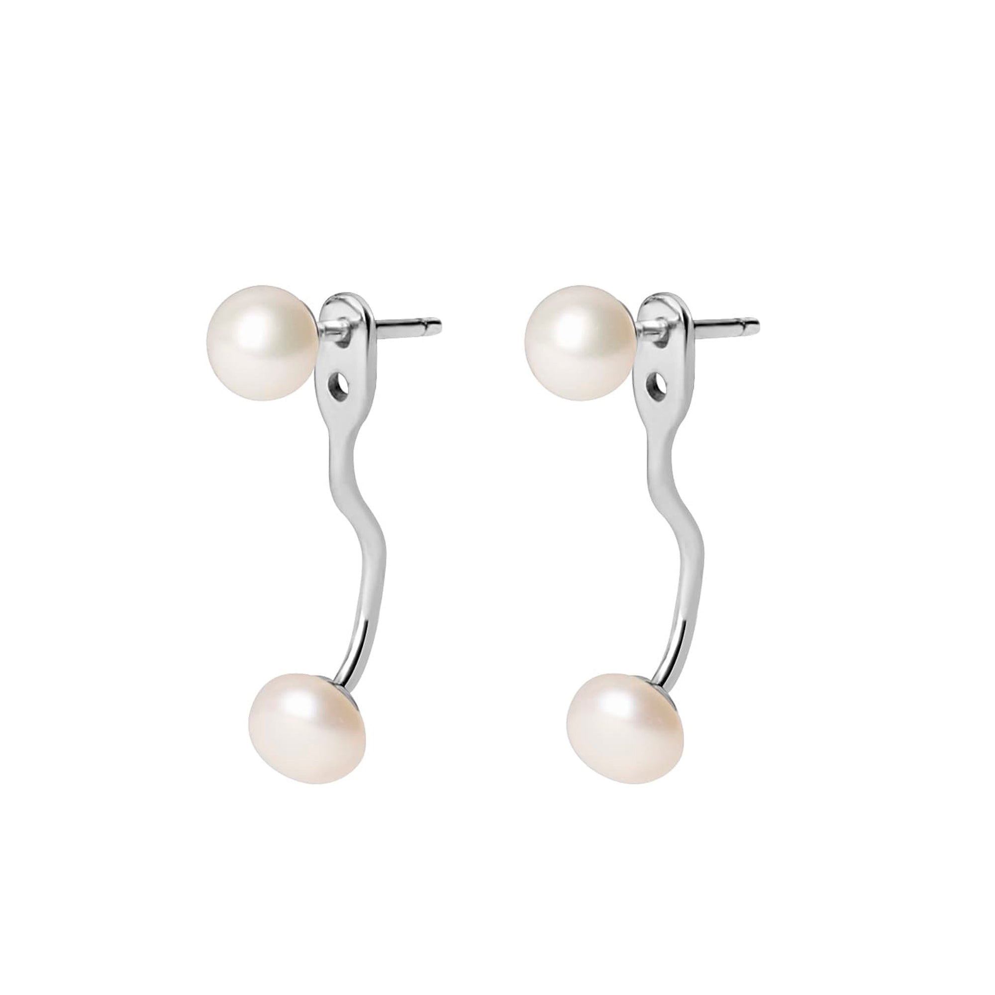 Pearl Ear Jacket | Gold Pearl Earrings - Bambu