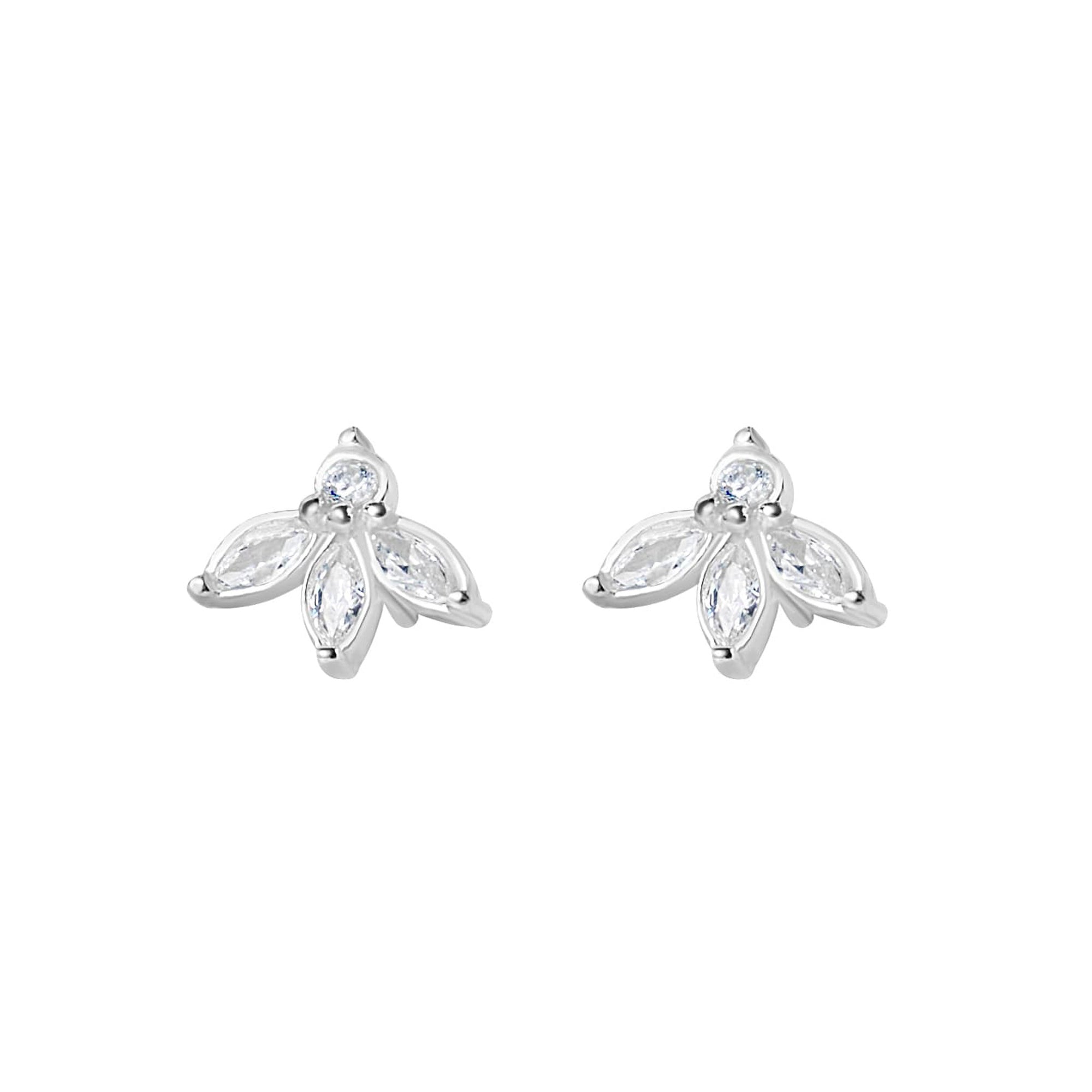 Daisy | Demi-Fine Tri-Leaf Earrings - Bambu