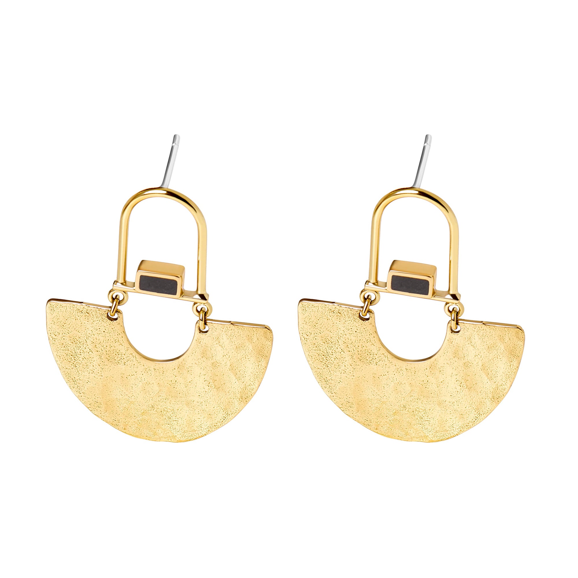 Bambu Cobalt | Hammered Half Circle Stud