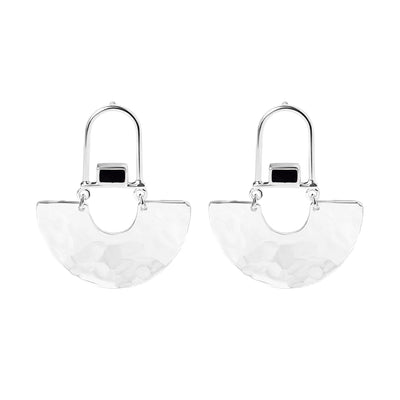 Bambu Cobalt | Hammered Half Circle Stud