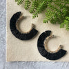 Raffia Noir Fringe Hoops