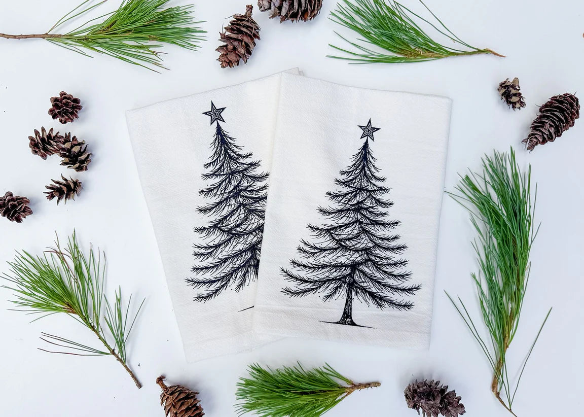 Rustic Christmas Trees Napkins (Set of 2) - Your Green Kitchen