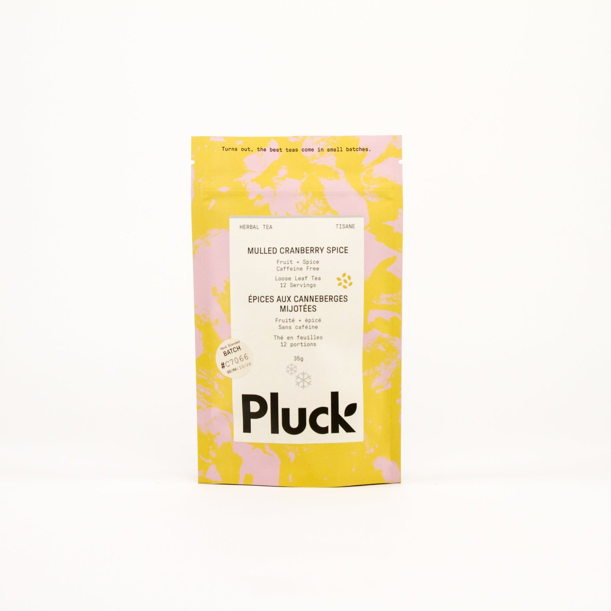 Pluck Tea Mulled Cranberry Spice herbal tea, 12 serving loose leaf pouch
