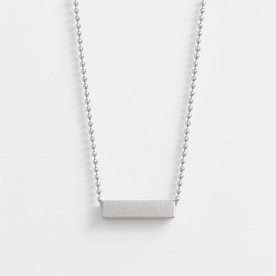 Bar | Gold Pendant, S Silver Chain Necklace Bambu