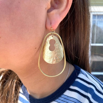 Enfolded Teardrop Earrings - Gold