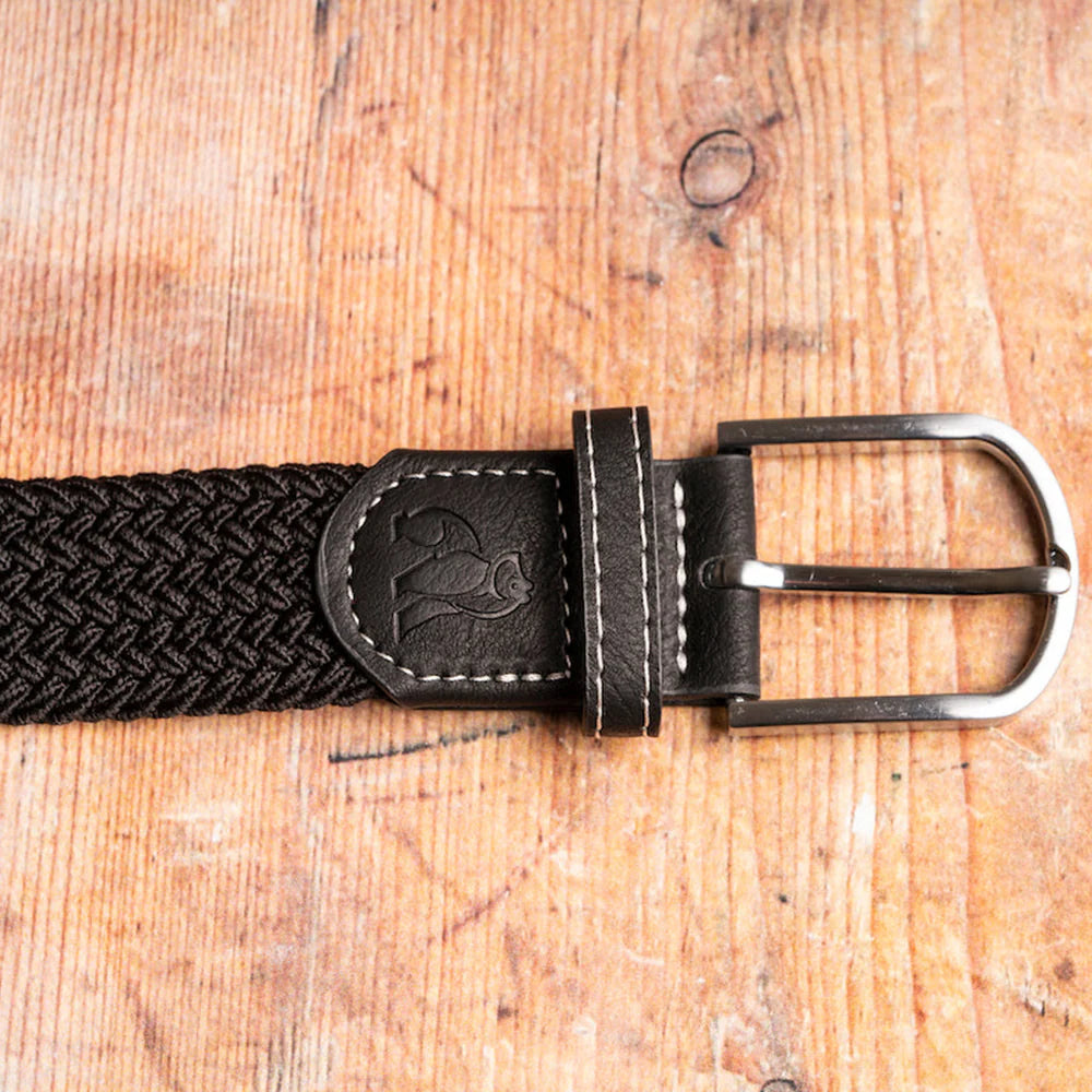 Water Bottle Upcycled Woven Belt - Black