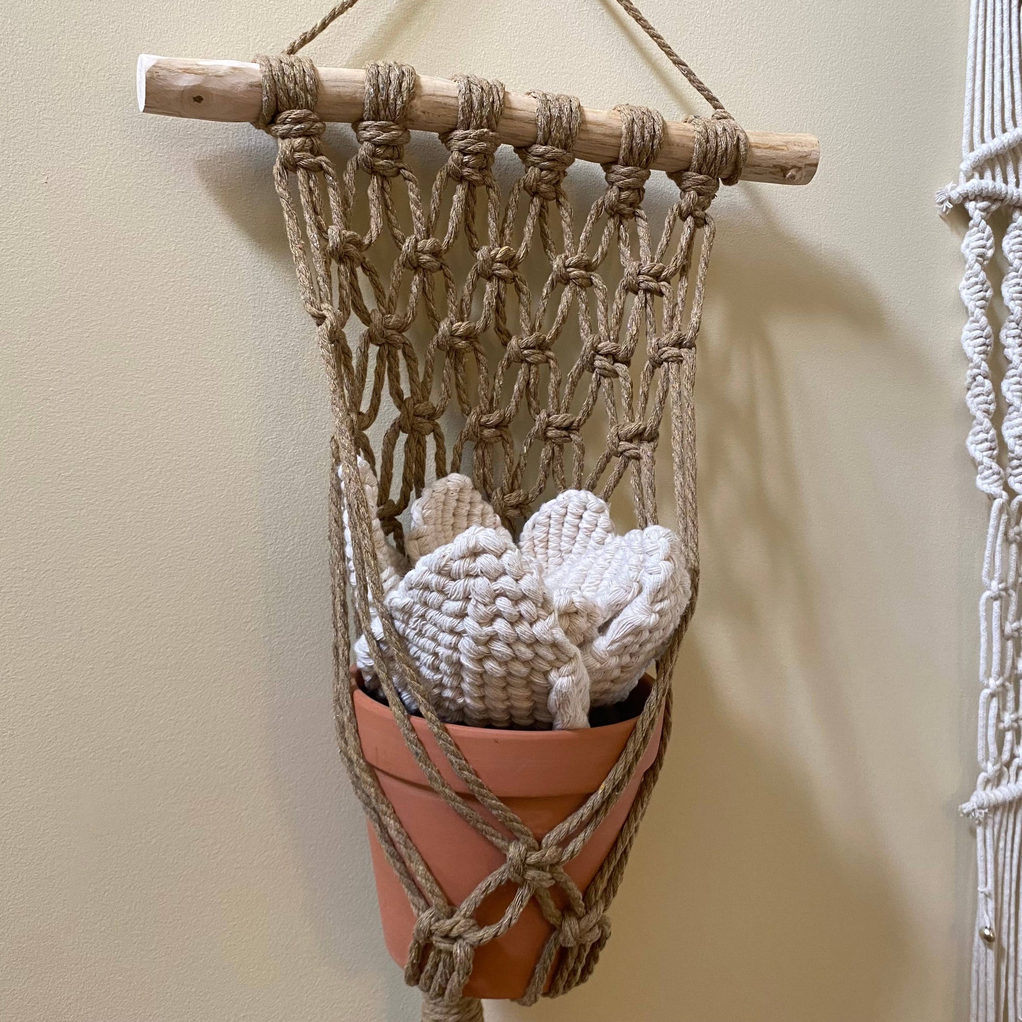 Macrame Wall Plant Hanger (Recycled String) 