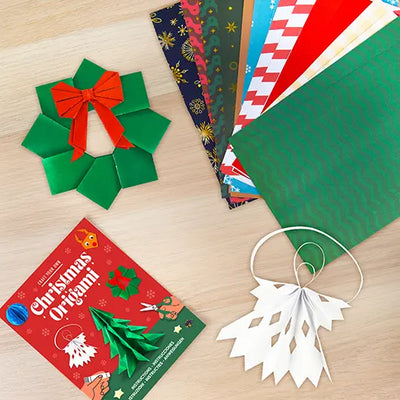 Christmas Origami folded ornaments