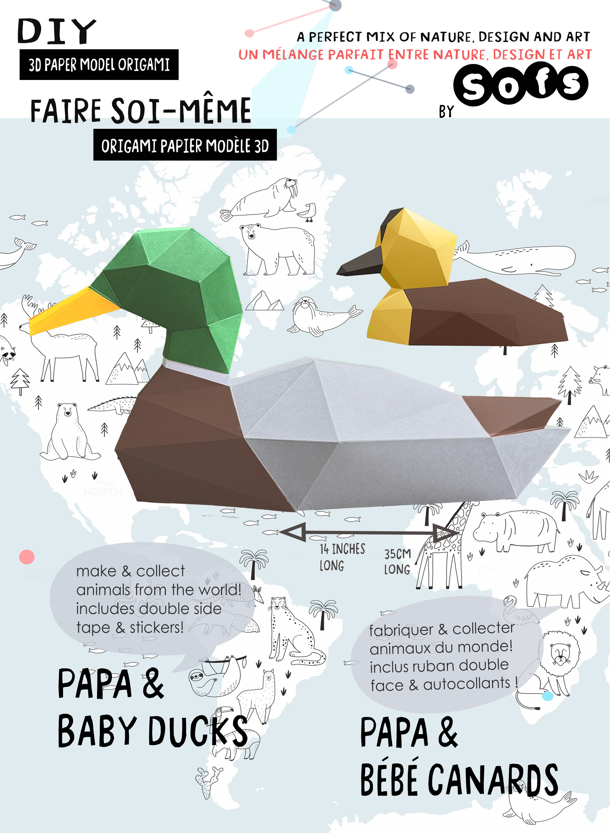 DIY Ducks 3D paper origami model Kit