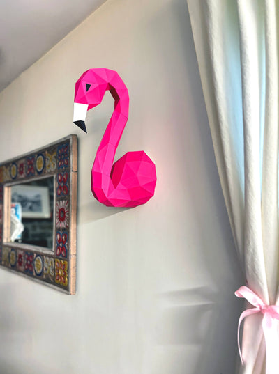 DIY Wall Flamingo 3D paper origami model Kit