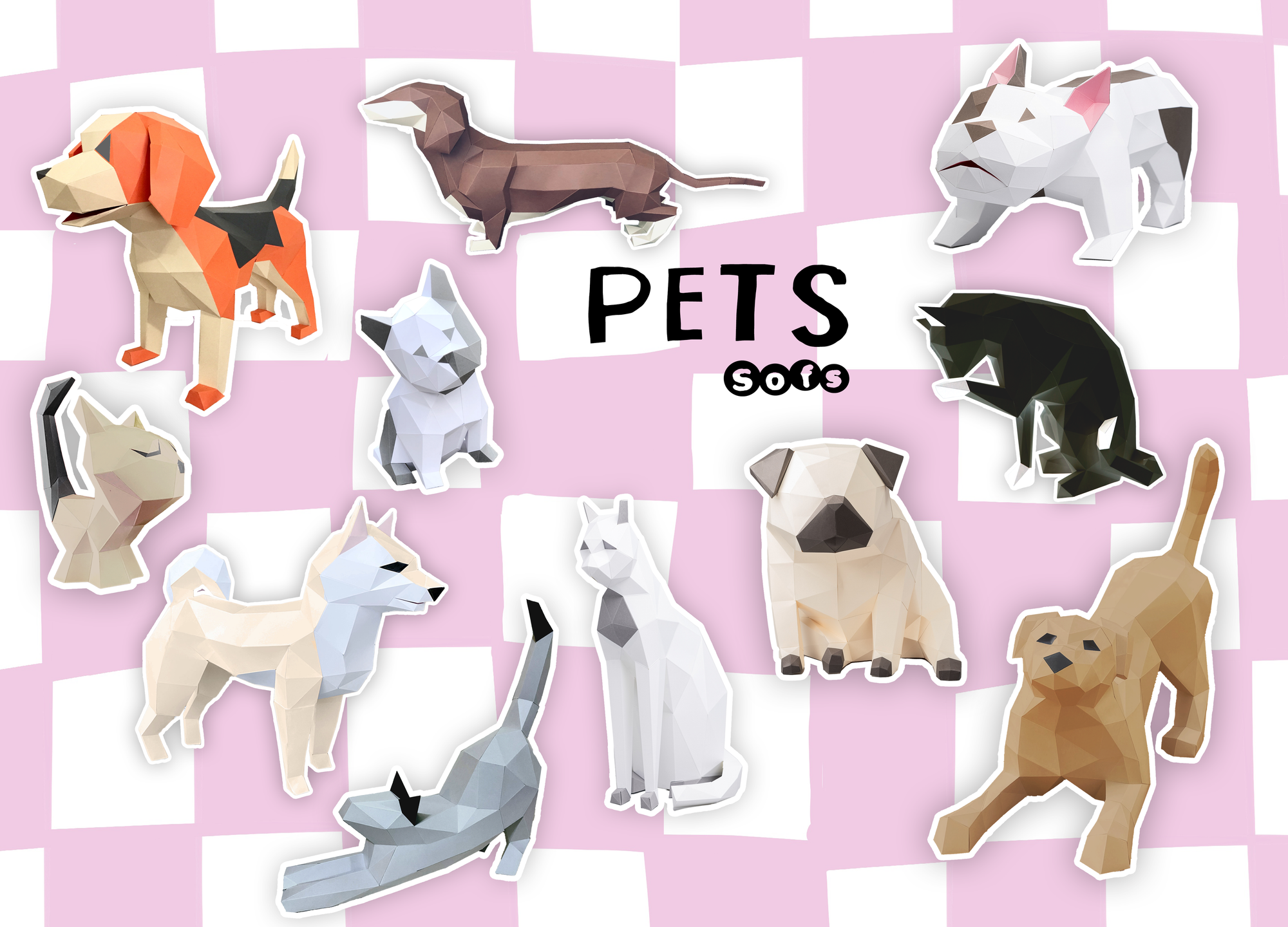 DIY Puppy 3D paper origami model Kit