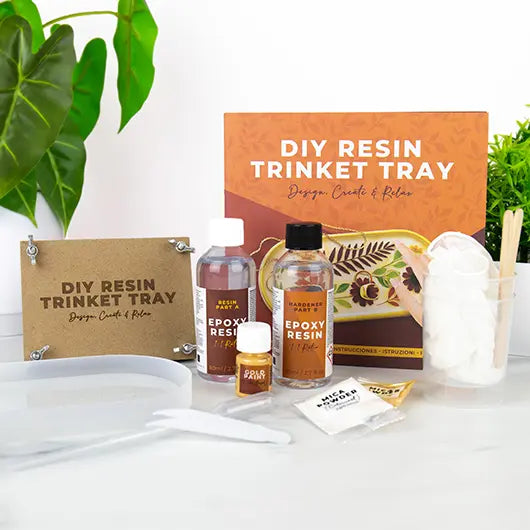 DIY Resin Trinket Tray Kit contents