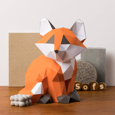 DIY Baby Fox 3D paper origami model Kit