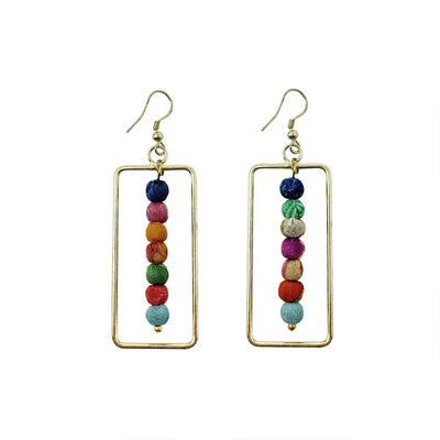 Framed Kantha Earrings