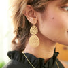 Stenciled Leaf Earrings