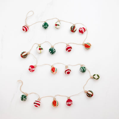 Embroidered Christmas Ball Felt Garland