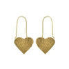 Hammered Brass Heart Earrings- World Finds