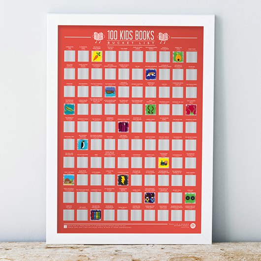 100 Kids Books Bucket List scratch-off poster