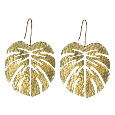 Tropical Leaf Earrings (Large) | Just Trade